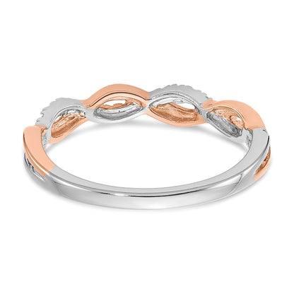 14k Two-tone Two Tone Rose and White Gold 1/8 Ct. Lab Grown Diamond VS/SI+ G+ Complete Wedding Band