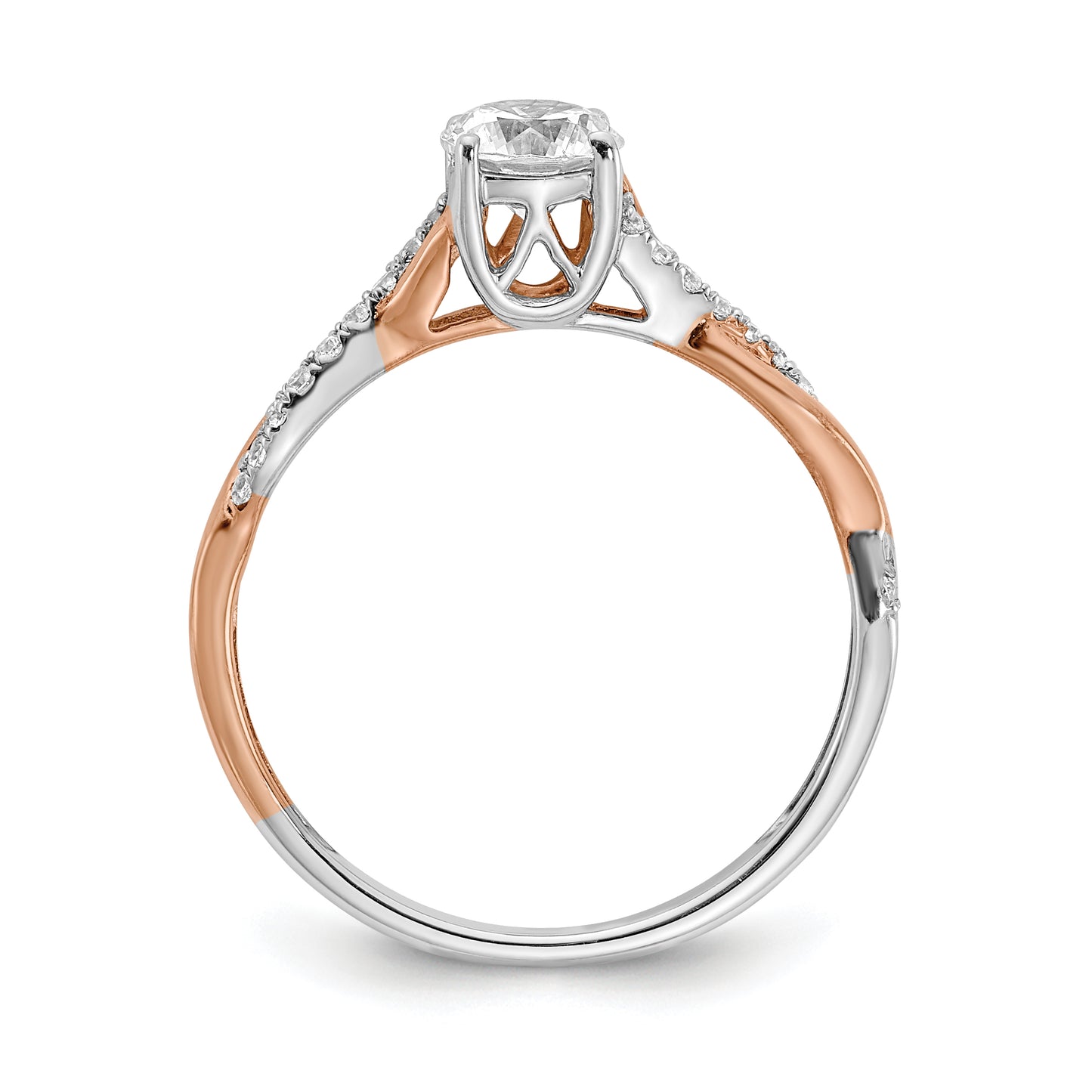 14k Two-tone Two Tone Rose and White Gold 5/8 Ct. Lab Grown Diamond VS/SI+ G+ Engagement Ring