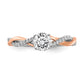 14k Two-tone Two Tone Rose and White Gold 5/8 Ct. Lab Grown Diamond VS/SI+ G+ Engagement Ring