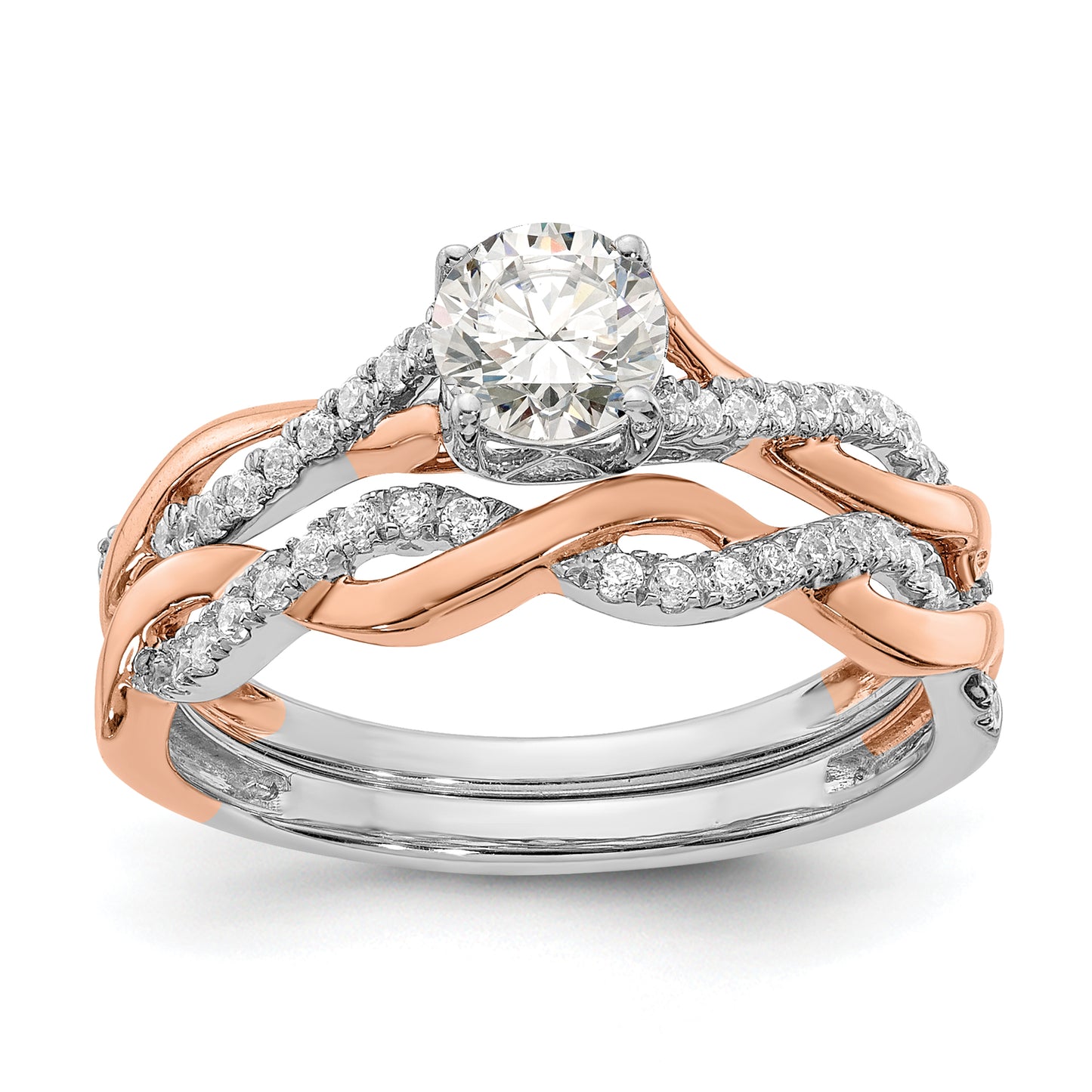 14k Two-tone Two Tone Rose and White Gold 5/8 Ct. Lab Grown Diamond VS/SI+ G+ Engagement Ring