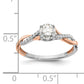 14k Two-tone Two Tone Rose and White Gold 5/8 Ct. Lab Grown Diamond VS/SI+ G+ Engagement Ring