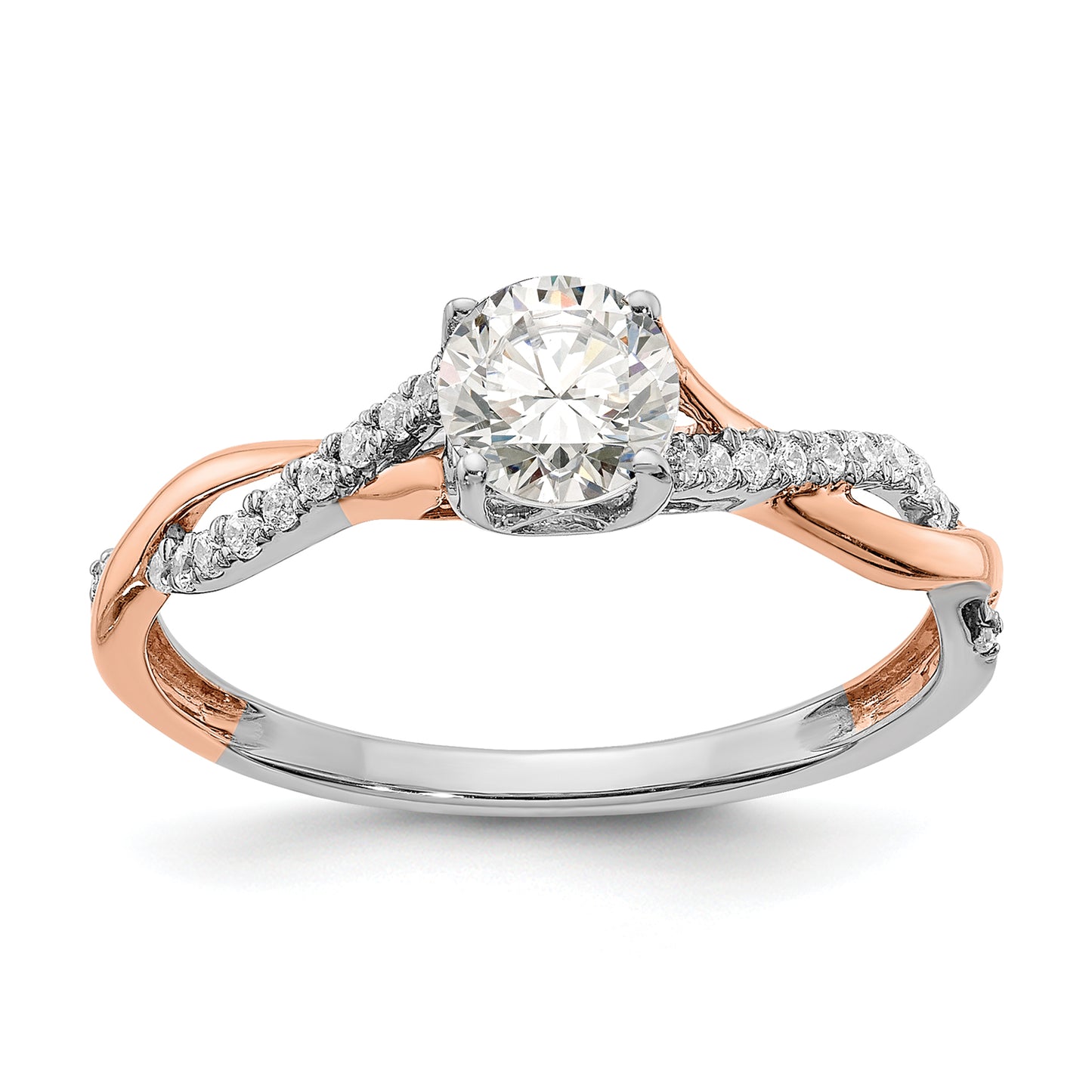 14k Two-tone Two Tone Rose and White Gold 5/8 Ct. Lab Grown Diamond VS/SI+ G+ Engagement Ring