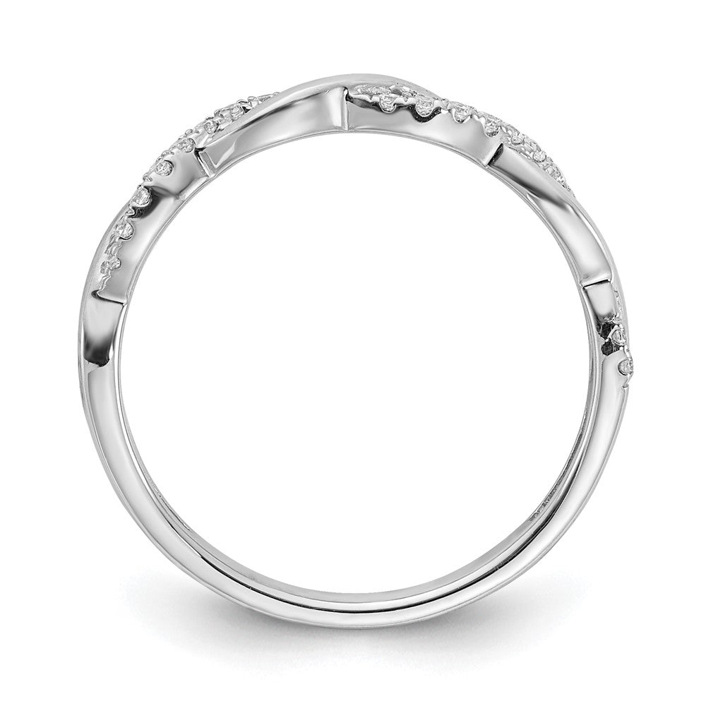 10k White Gold 1/8 Ct. Lab Grown Diamond VS/SI+ G+ Twist Wedding Band Ring