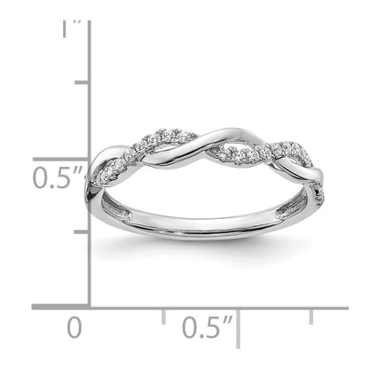 10k White Gold 1/8 Ct. Lab Grown Diamond VS/SI+ G+ Twist Wedding Band Ring