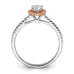 10k Two-Tone Rose and White Gold 1/2 Ct. Lab Grown Diamond VS/SI+ G+ Round Halo Engagement Ring