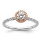 10k Two-Tone Rose and White Gold 1/2 Ct. Lab Grown Diamond VS/SI+ G+ Round Halo Engagement Ring