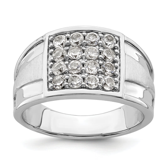 14k White Gold 1 1/2 Ct. Lab Grown Diamond VS/SI+ G+ Cluster Men's Ring