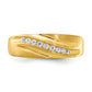 14k Yellow Gold Lab Grown VS/SI+ G+ Diamond Polished & Satin Men's Band Ring