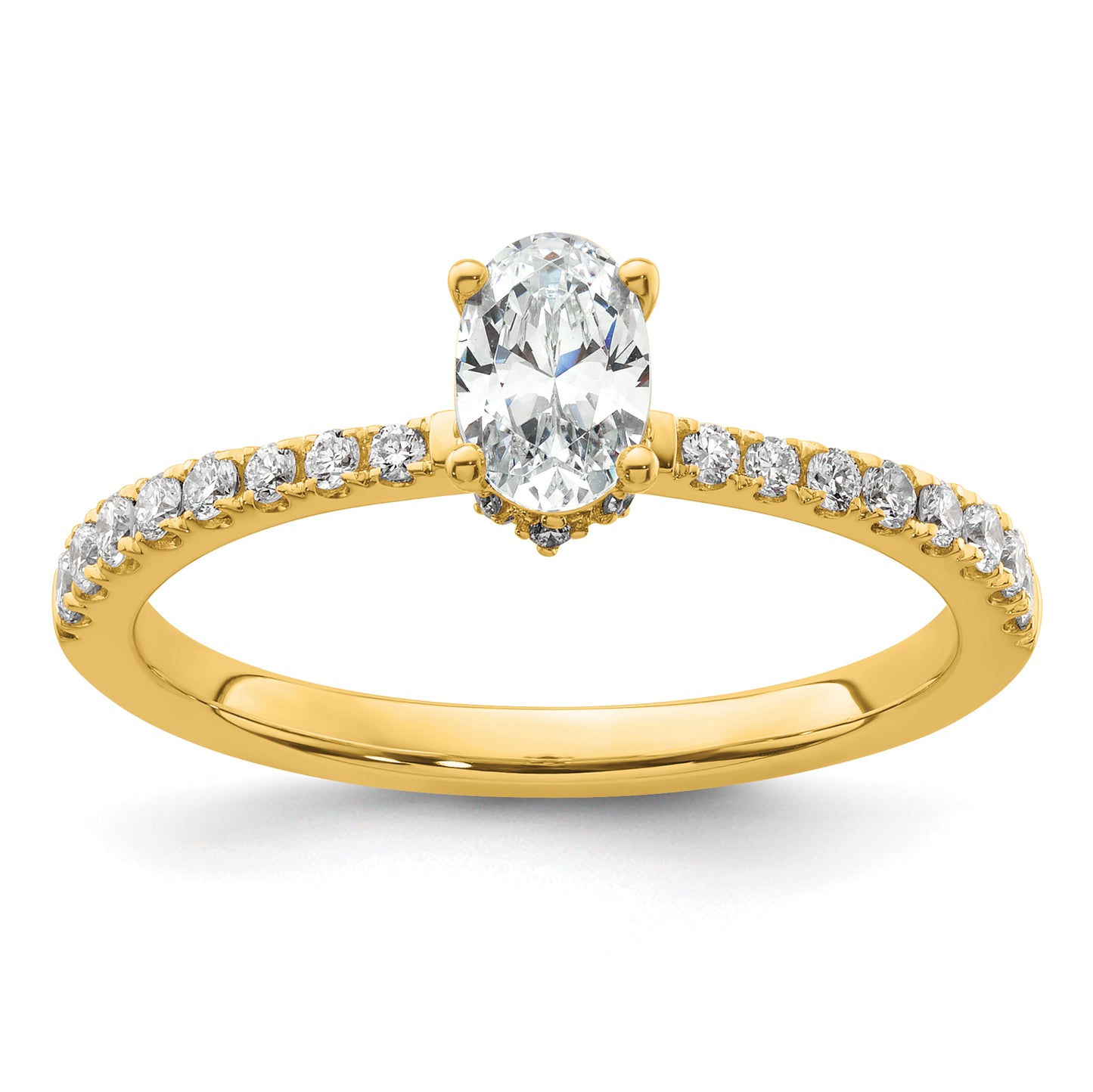 14k Yellow Gold 3/4 Ct. Lab Grown Diamond VS/SI+ G+ Oval Solitaire Engagement Ring