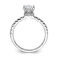 14k White Gold 1/4 Ct. Lab Grown Diamond VS/SI+ G+ 1 1/2 Ct. center Oval Engagement Ring