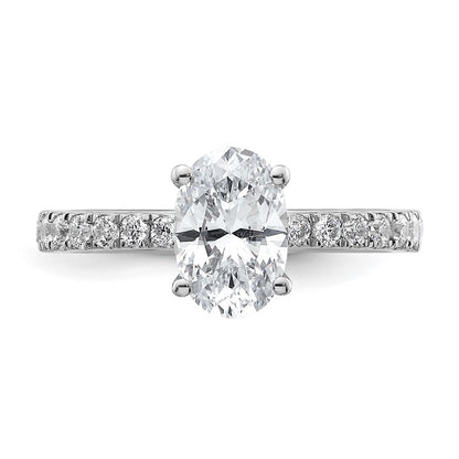 14k White Gold 1 3/8 Ct. Lab Grown Diamond VS/SI+ G+ Oval Solitaire Engagement Ring