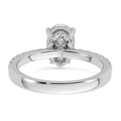 14k White Gold 1 3/8 Ct. Lab Grown Diamond VS/SI+ G+ Oval Solitaire Engagement Ring