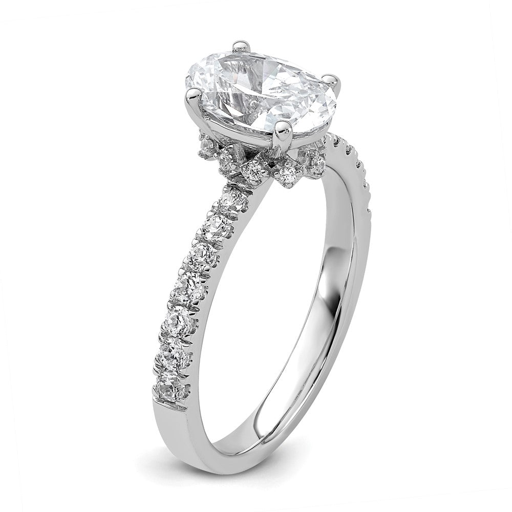 14k White Gold 1 3/8 Ct. Lab Grown Diamond VS/SI+ G+ Oval Solitaire Engagement Ring