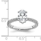 14k White Gold 1/4 Ct. Lab Grown Diamond VS/SI+ G+ 1 1/2 Ct. center Oval Engagement Ring