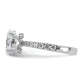 14k White Gold 1/4 Ct. Lab Grown Diamond VS/SI+ G+ 2 Ct. center Oval Engagement Ring