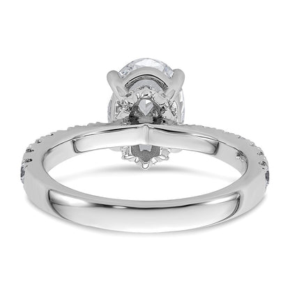 14k White Gold 2 1/4 Ct. Lab Grown Diamond VS/SI+ G+ Oval Solitaire Engagement Ring