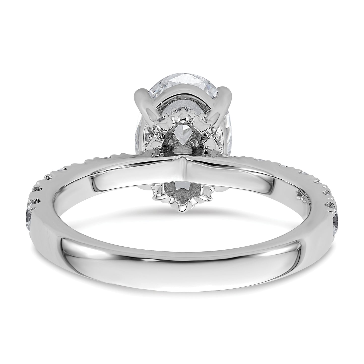 14k White Gold 1/4 Ct. Lab Grown Diamond VS/SI+ G+ 2 Ct. center Oval Engagement Ring