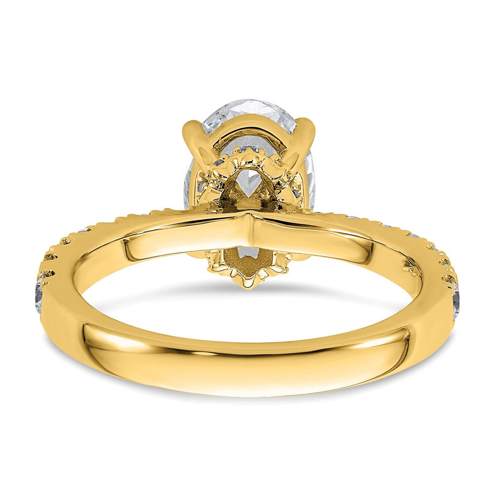 14k Yellow Gold White 2 1/4 Ct. Lab Grown Diamond VS/SI+ G+ Oval Solitaire Engagement Ring