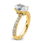 14k Yellow Gold White 1/4 Ct. Lab Grown Diamond VS/SI+ G+ 2 Ct. center Oval Engagement Ring