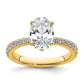 14k Yellow Gold White 1/4 Ct. Lab Grown Diamond VS/SI+ G+ 2 Ct. center Oval Engagement Ring