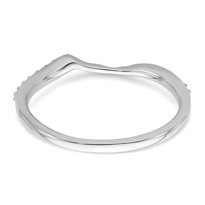10K White Gold 1/15 Carat Diamond Contoured Complete Wedding Band