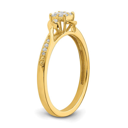 10k Yellow Gold 1/6 Ct. Lab Grown Diamond VS/SI+ G+ Cluster Engagement Ring