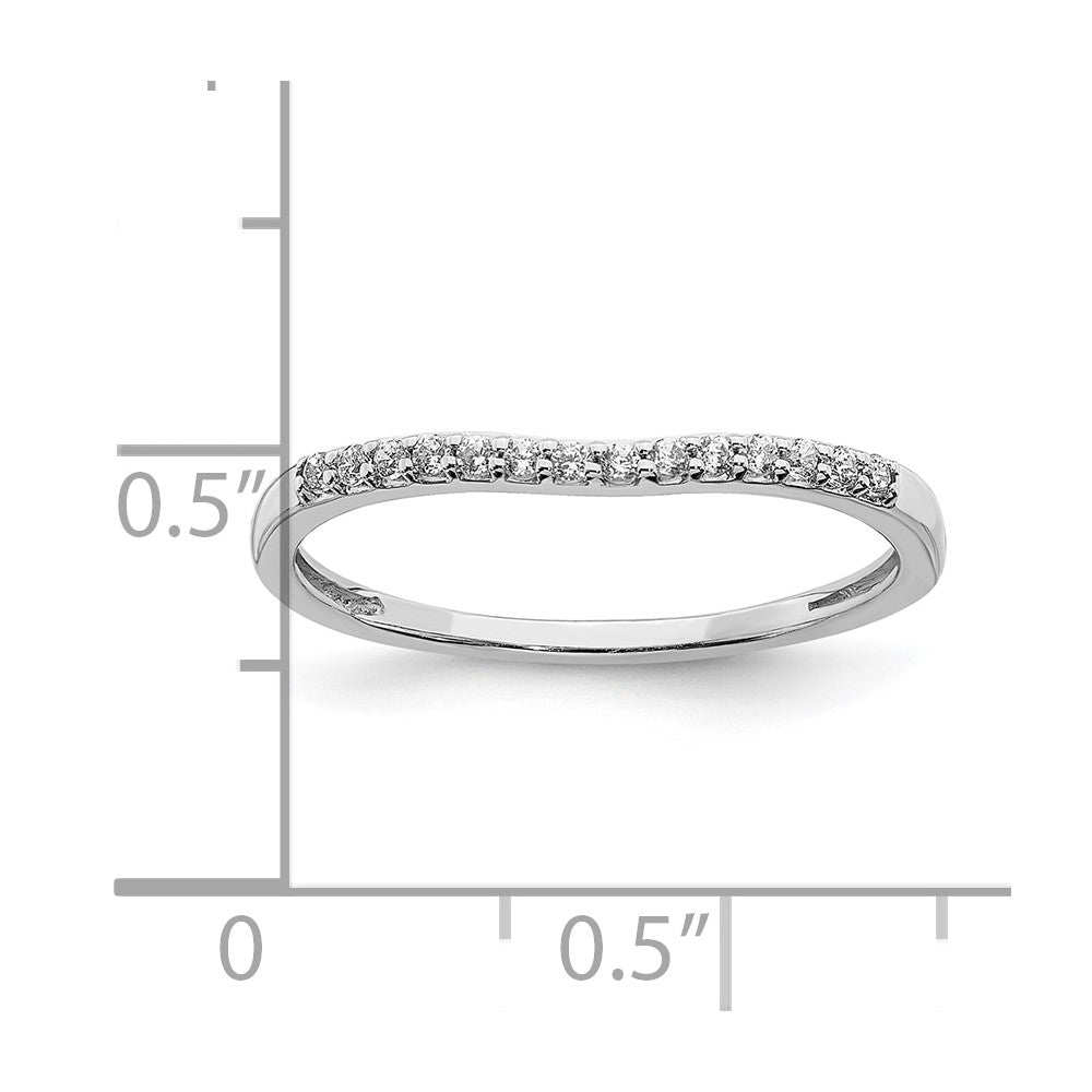 10k White Gold 1/10 Ct. Lab Grown Diamond VS/SI+ G+ Wedding Band Ring