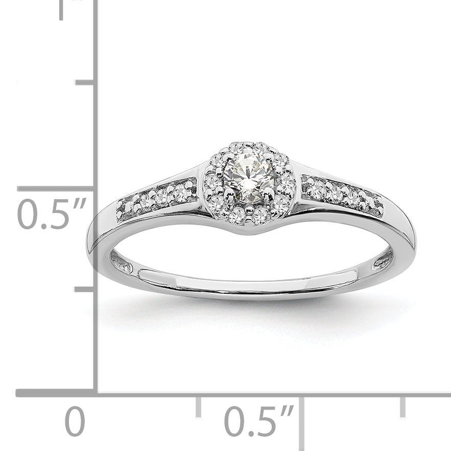 10k White Gold 1/5 Ct. Lab Grown Diamond VS/SI+ G+ Cluster Engagement Ring