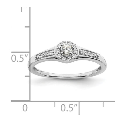 10k White Gold 1/5 Ct. Lab Grown Diamond VS/SI+ G+ Cluster Engagement Ring