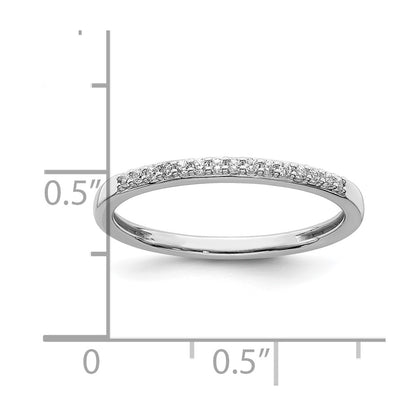 10k White Gold 1/10 Ct. Lab Grown Diamond VS/SI+ G+ Wedding Band Ring