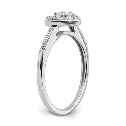 10k White Gold 1/4 Ct. Lab Grown Diamond VS/SI+ G+ Cluster Engagement Ring