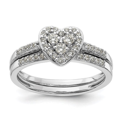 10k White Gold 1/4 Ct. Lab Grown Diamond VS/SI+ G+ Cluster Engagement Ring