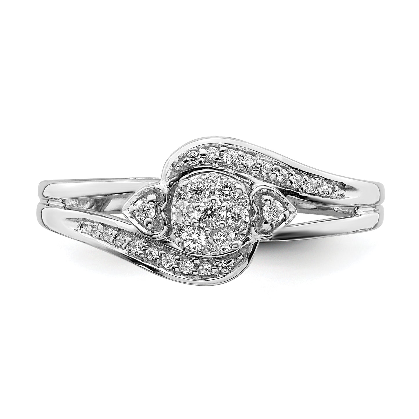 10k White Gold 1/5 Ct. Lab Grown Diamond VS/SI+ G+ Cluster Engagement Ring