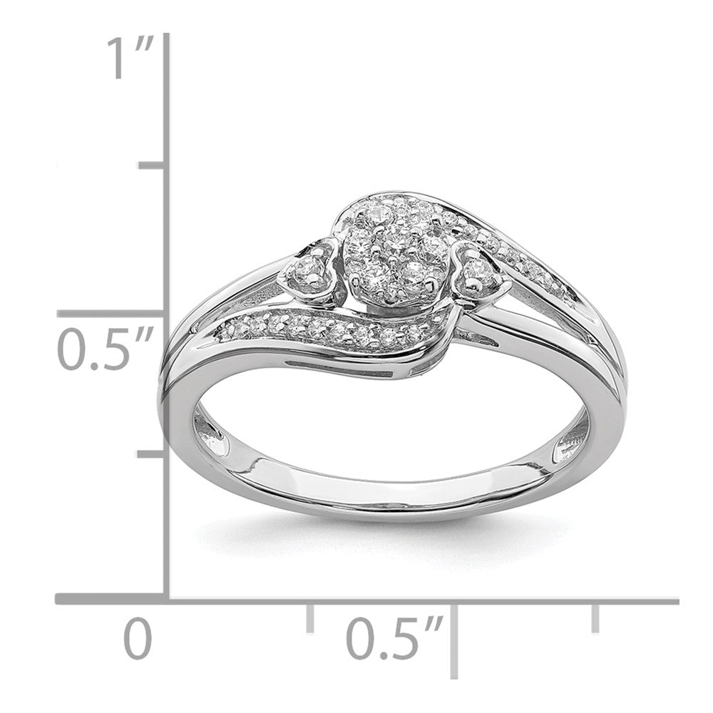 10k White Gold 1/5 Ct. Lab Grown Diamond VS/SI+ G+ Cluster Engagement Ring
