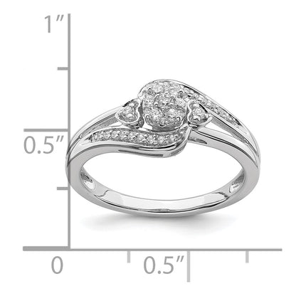 10k White Gold 1/5 Ct. Lab Grown Diamond VS/SI+ G+ Cluster Engagement Ring