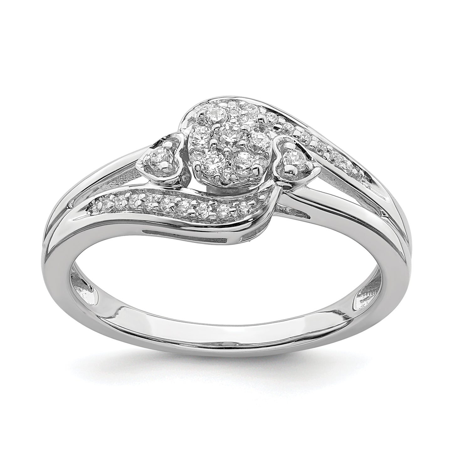 10k White Gold 1/5 Ct. Lab Grown Diamond VS/SI+ G+ Cluster Engagement Ring