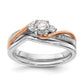 14k Two-tone Two Tone Rose and White Gold 3/8 Ct. Lab Grown Diamond VS/SI+ G+ Round Bypass Engagement Ring