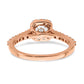 14k Rose Gold 3/4 Ct. Lab Grown Diamond VS/SI+ G+ Round Halo Engagement Ring