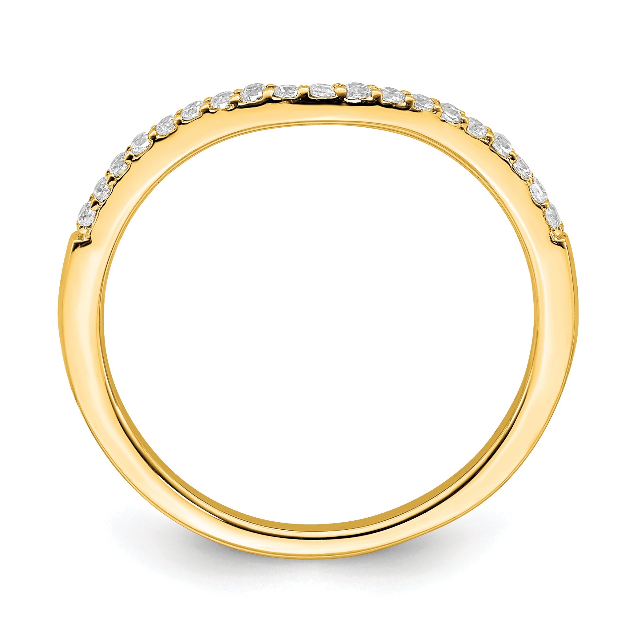 14K Yellow Gold Contoured Diamond Band