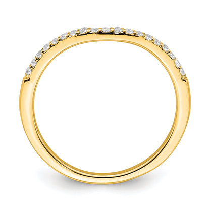 14K Yellow Gold Contoured Diamond Band