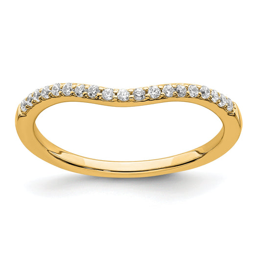 14K Yellow Gold Contoured Diamond Band