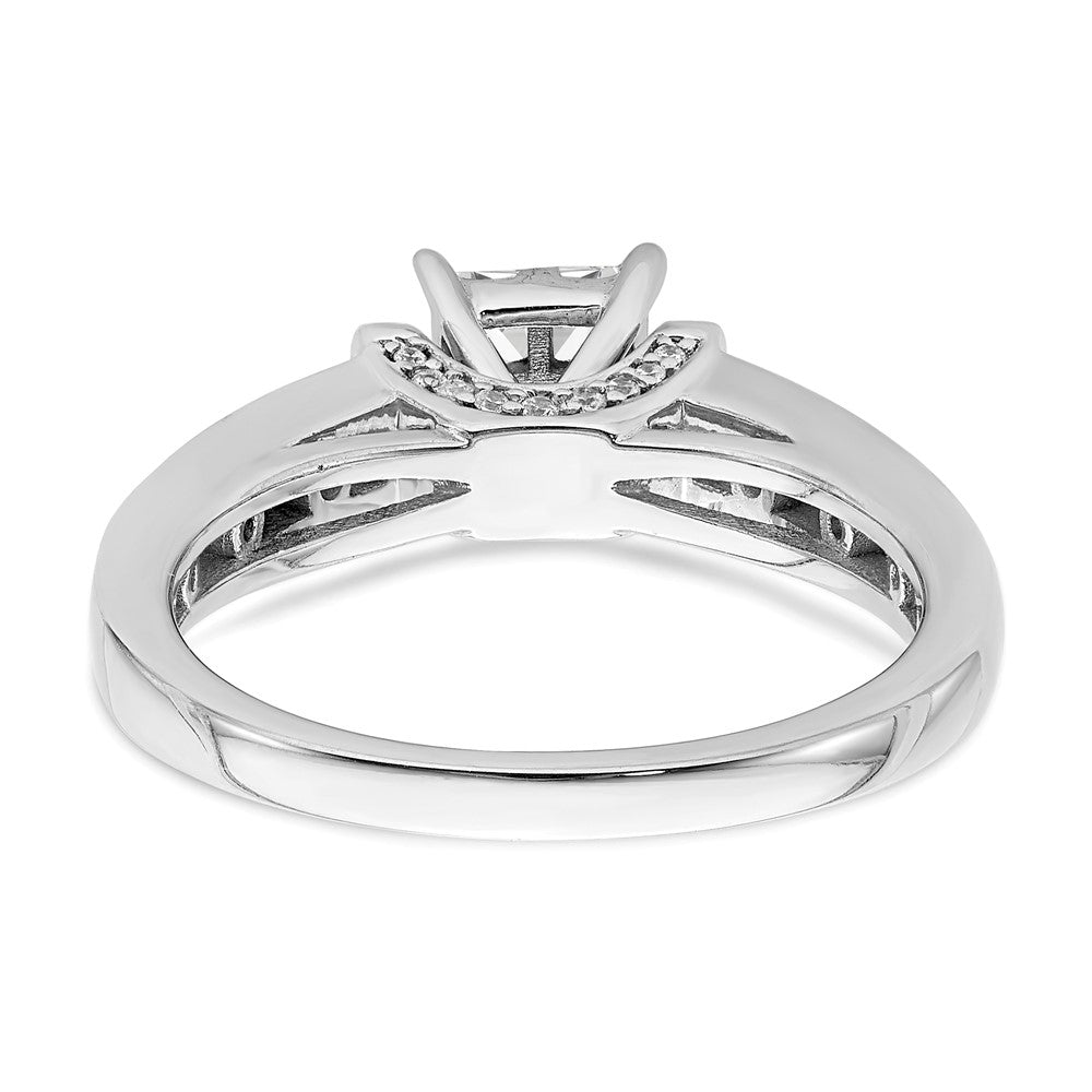 0.80ct. CZ Solid Real 14k White Gold Cluster CZ Engagement Ring