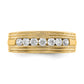 14k Yellow Gold 5/8 Ct. Lab Grown Diamond VS/SI+ G+ Seven Stone Men's Ring