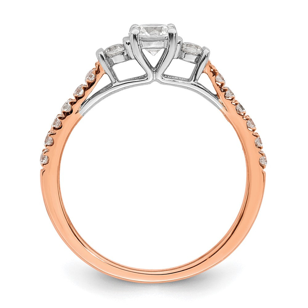 10k Two-tone Rose Gold 3/4 Ct. Lab Grown Diamond VS/SI+ G+ Petite Engagement Ring
