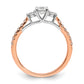 14K White/Rose Gold Rose 3/4 Ct. Lab Grown Diamond VS/SI+ G+ Petite Engagement Ring