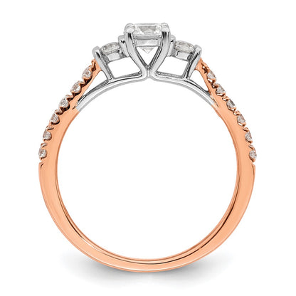 10k Two-tone Rose Gold 3/4 Ct. Lab Grown Diamond VS/SI+ G+ Petite Engagement Ring