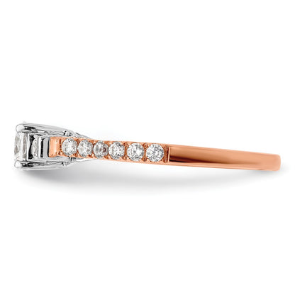 10k Two-tone Rose Gold 3/4 Ct. Lab Grown Diamond VS/SI+ G+ Petite Engagement Ring