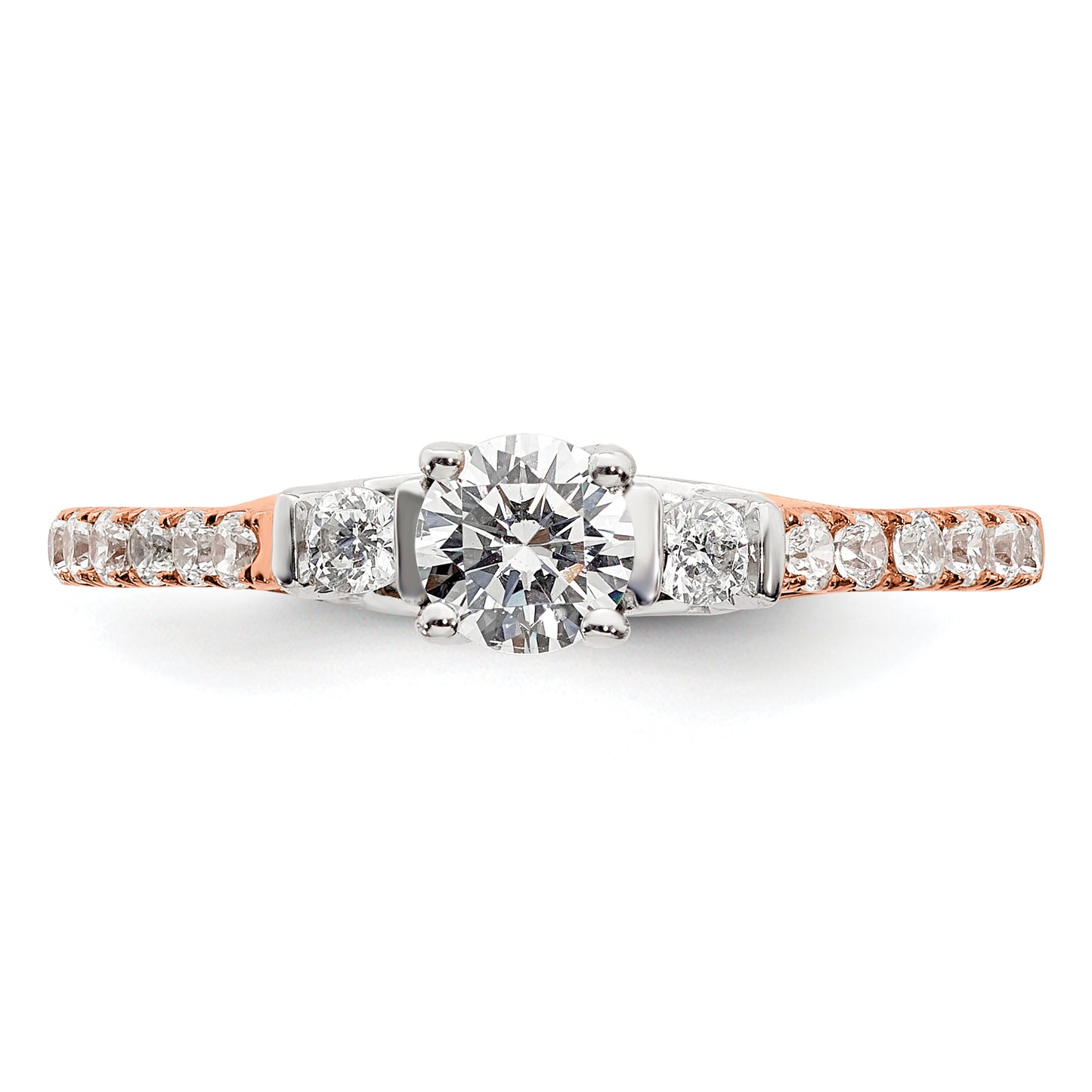 10k Two-tone Rose Gold 3/4 Ct. Lab Grown Diamond VS/SI+ G+ Petite Engagement Ring