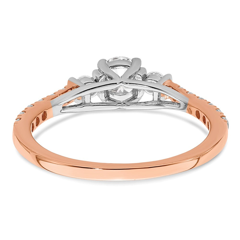 10k Two-tone Rose Gold 3/4 Ct. Lab Grown Diamond VS/SI+ G+ Petite Engagement Ring