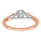 14K White/Rose Gold Rose 3/4 Ct. Lab Grown Diamond VS/SI+ G+ Petite Engagement Ring